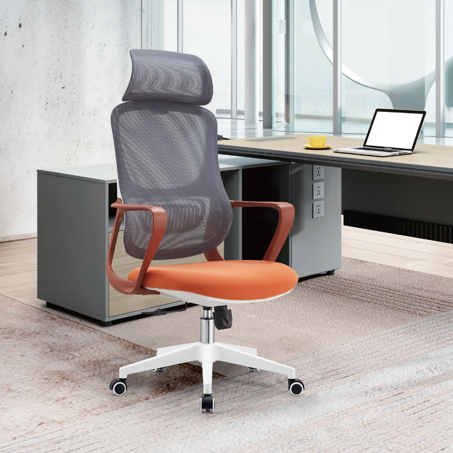 High-Back Breathable Mesh Task Chair Modern Ergonomic Office Chair