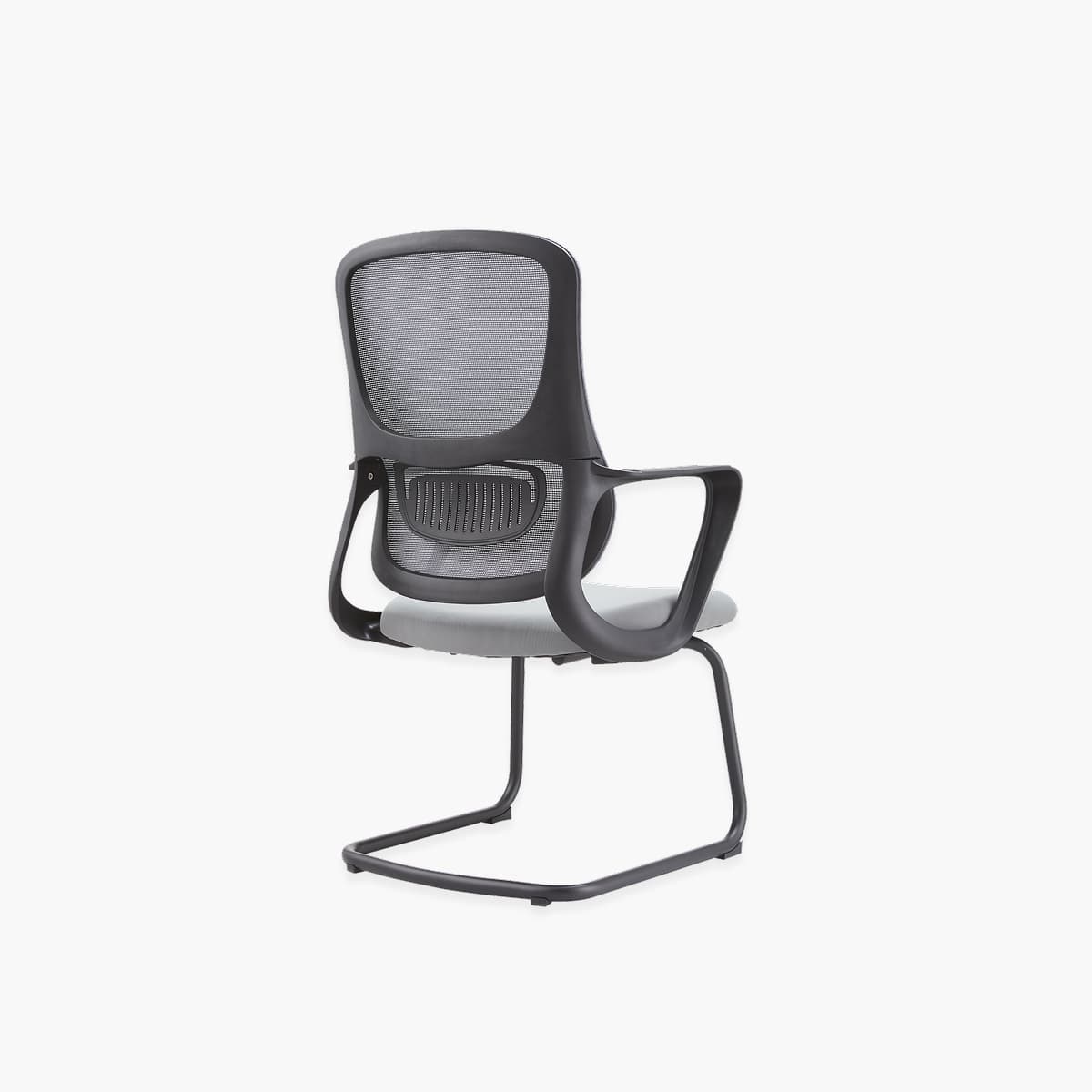 Mid-Back Ergonomic Mesh Cantilever Visitor Chair with White Frame