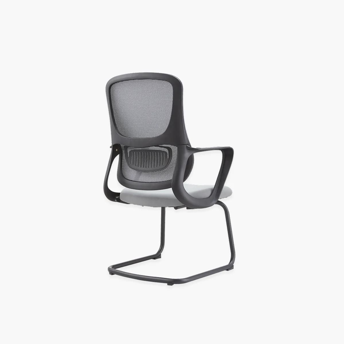 Mid-Back Ergonomic Mesh Cantilever Visitor Chair with White Frame