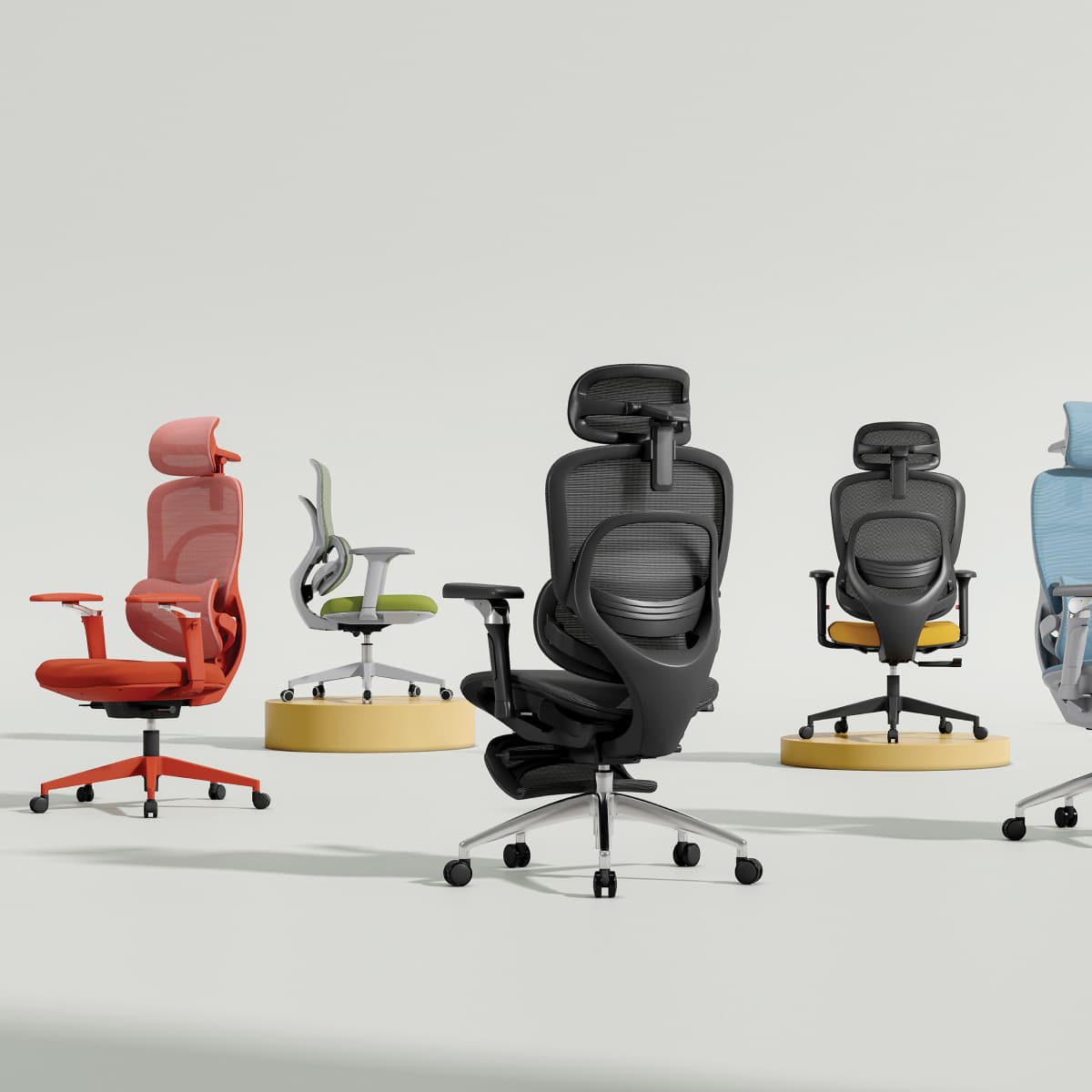 Adaptive Bionic Mesh Task Chair featuring 6D Aluminum Armrests & Seat Slider