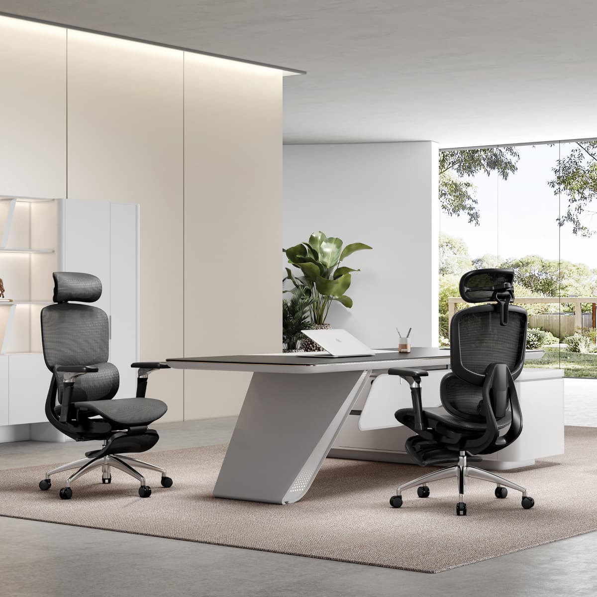 6D Aluminum Armrests & Retractable Footrest Ergonomic Chair