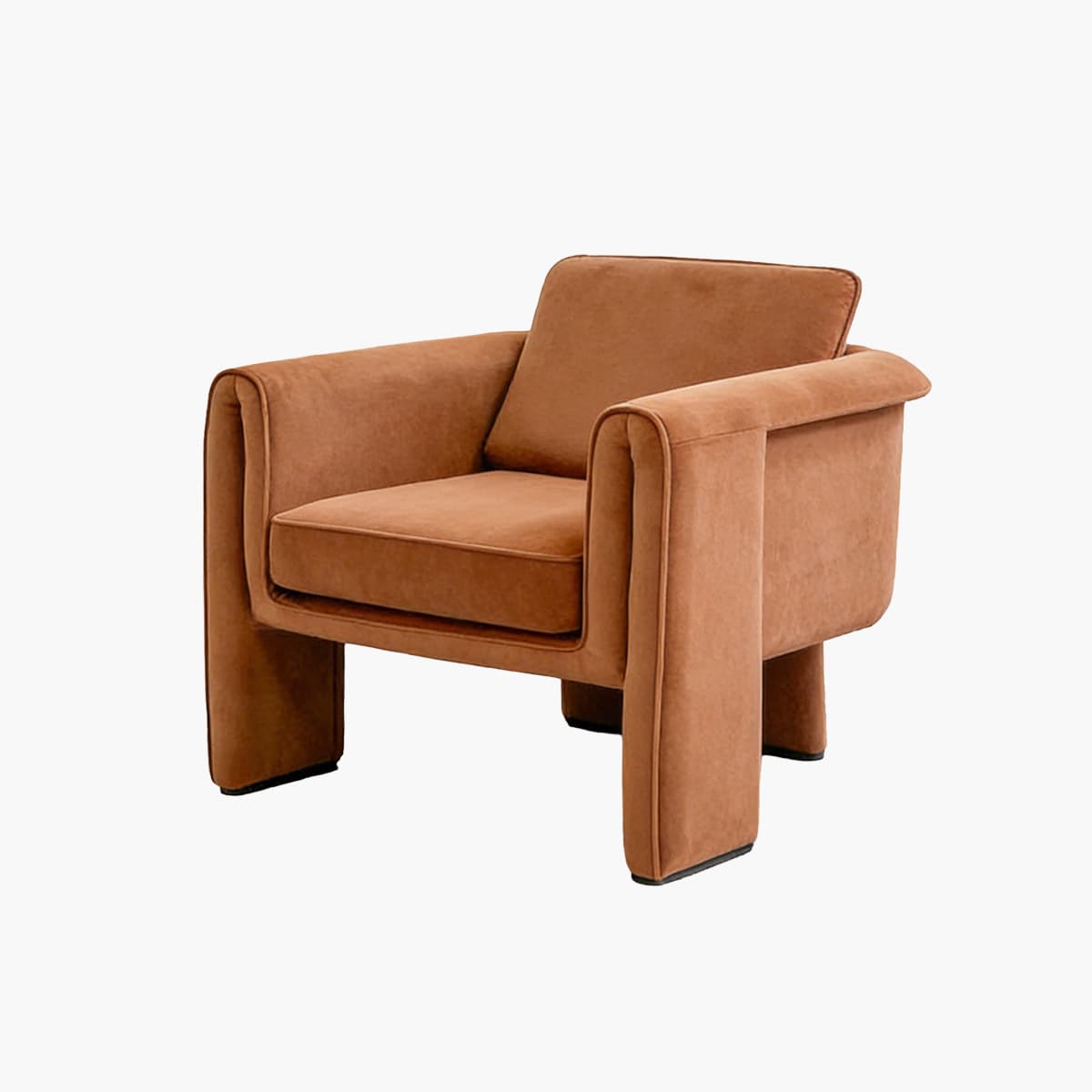 Modern Curved Silhouette With Integrated, U-shaped Armrests Sofa Chairs