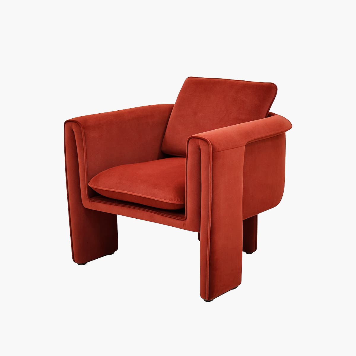 Modern Curved Silhouette With Integrated, U-shaped Armrests Sofa Chairs