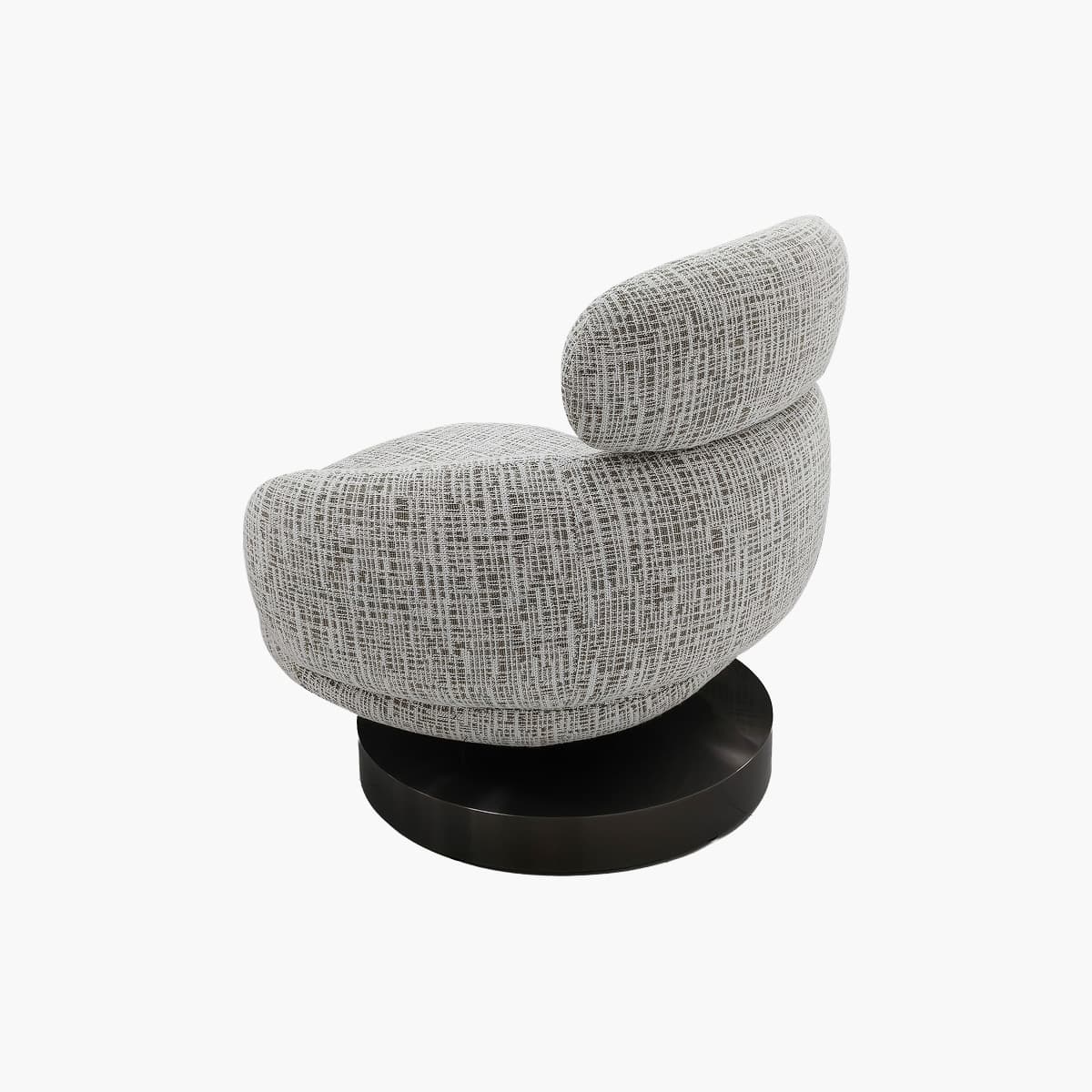 Minimalist Chic Tweed Swivel Capsule Armchair Modern Cocoon Lounge