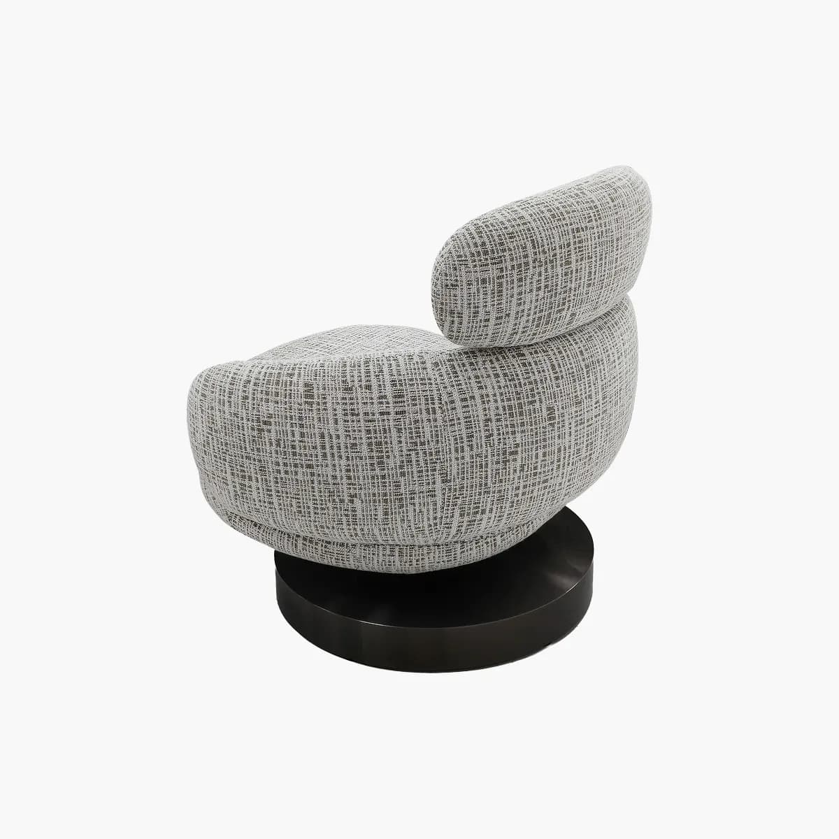 Minimalist Chic Tweed Swivel Capsule Armchair Modern Cocoon Lounge
