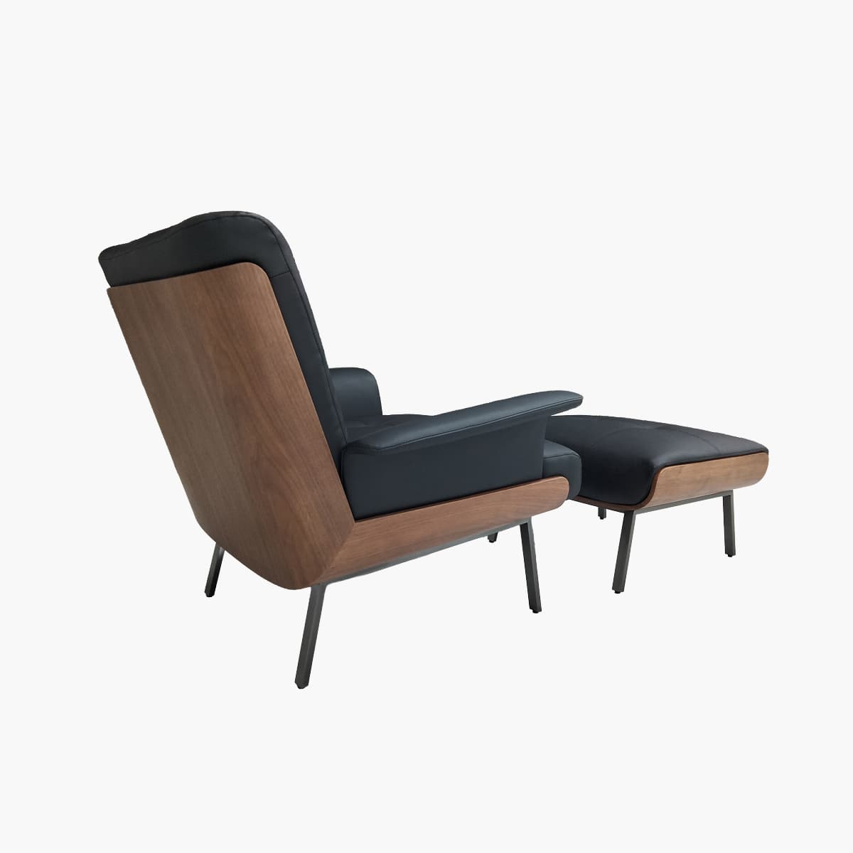 Mid-Century Walnut & Leather Lounge Chair