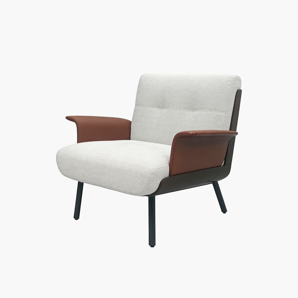 Mid-Century Walnut & Leather Lounge Chair