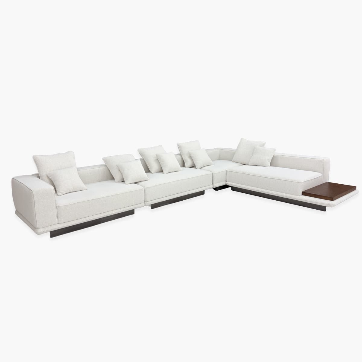 Horizon White Sofa with Solid Wood Planking