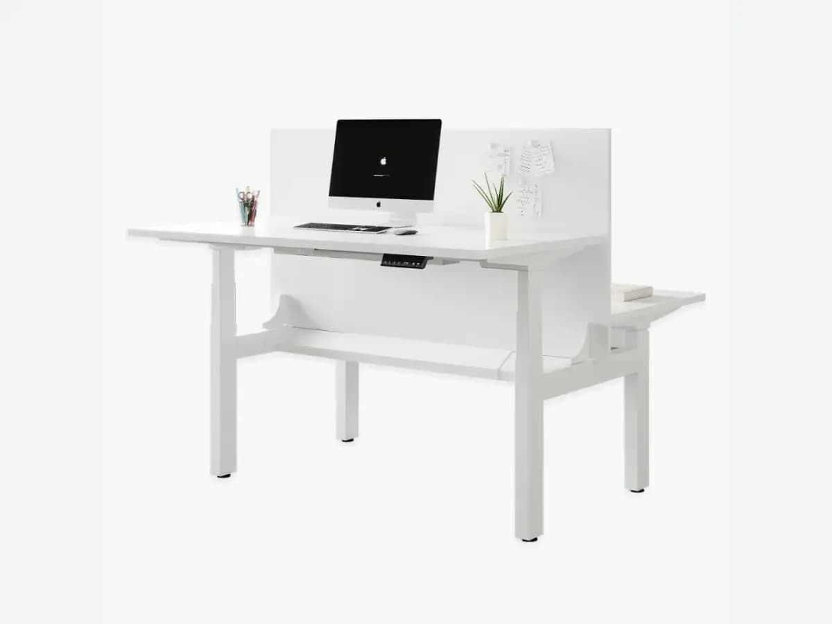 MENBRO dual-station electric standing desk shown against a neutral background for a complete desk review