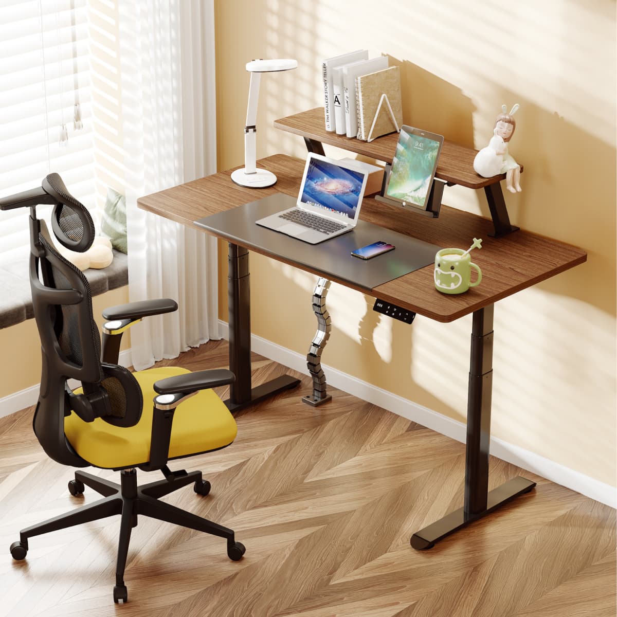 Modern Dual-Tier Electric Standing Desk