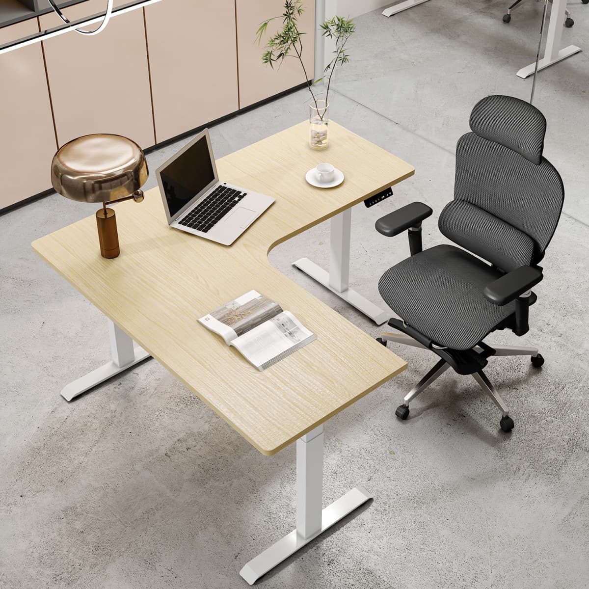 Executive 3-Leg L-Shaped Electric Standing Desk