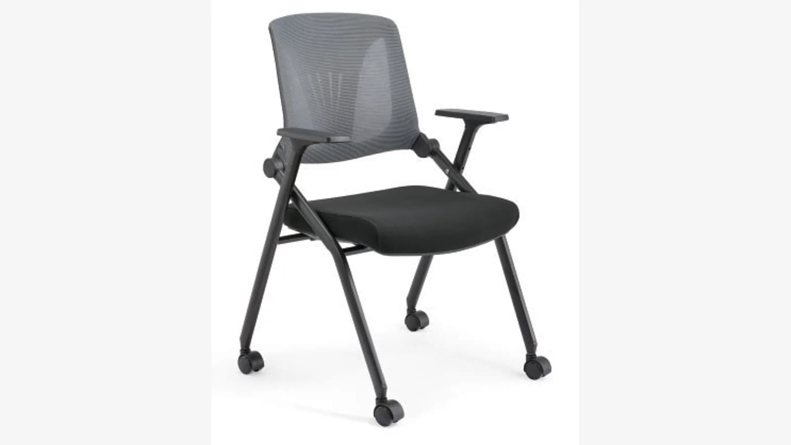 MENBRO task chair with a mesh back and a dark upholstered seat shown on a white background
